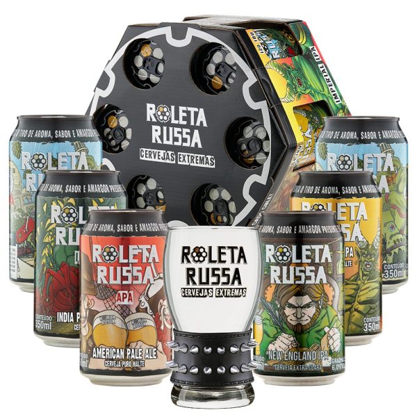 Cerveja Roleta Russa 6 Latas NE IPA e Imperial IPA 350ml - Imagem 1