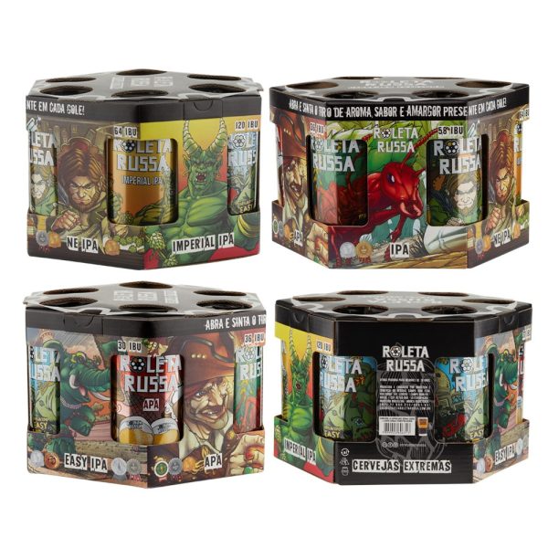 Cerveja Roleta Russa 6 Latas NE IPA e Imperial IPA 350ml - Imagem 5