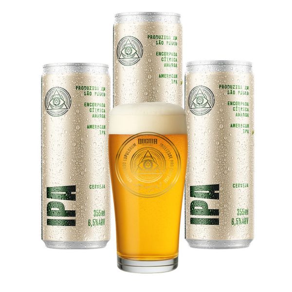 Kit American IPA Dogma 3un 355ml + Copo Willy 320ml - Imagem 1
