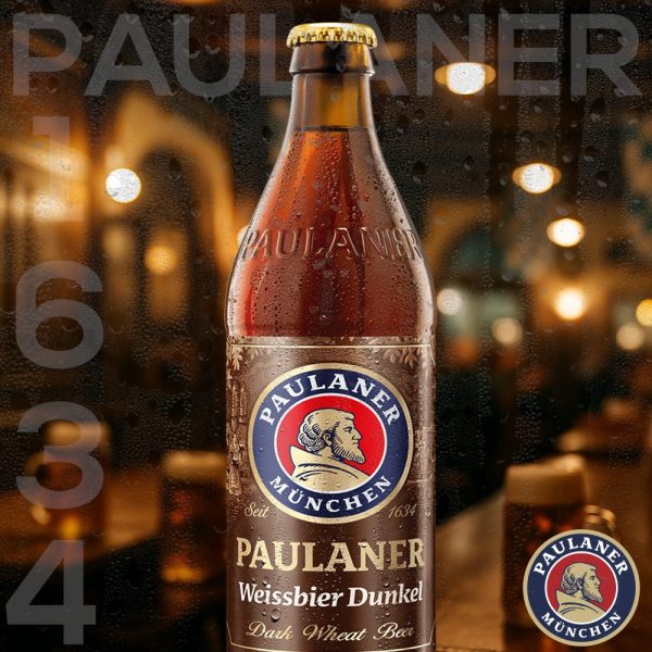 Cerveja Paulaner Weiss Dunkel Garrafa 500ml Trigo Escura Alemã - Imagem 2