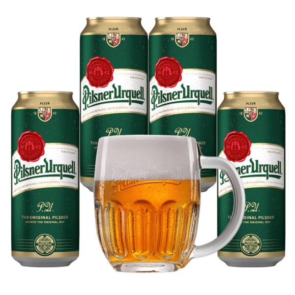 Kit 4 Cervejas Pilsner Urquell 500ml + Caneca - Imagem 1