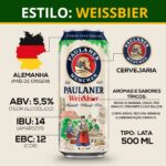 Cerveja Paulaner Weissbier Lata 500ml Trigo Alemã - Imagem 3