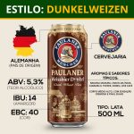 Paulaner Weissbier Dunkel Lata 500ml Trigo Escura - Imagem 3