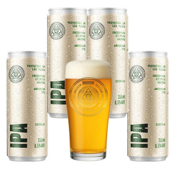 Kit American IPA Dogma 4un 355ml + Copo Willy 320ml - Imagem 1