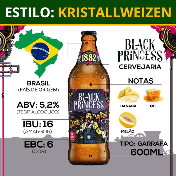 Cerveja Black Princess Doctor Weiss 600ml Trigo Weiss - Imagem 3