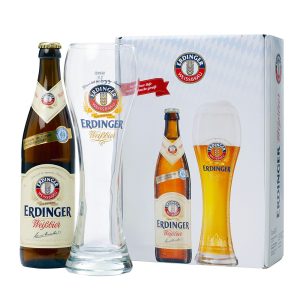 Kit Erdinger Weissbier 500ml com Taça - Trigo Alemã