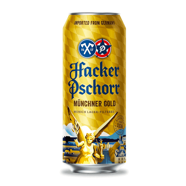Cerveja Hacker Pschorr Münchener Gold Lata 500ml Alemã - Imagem 1