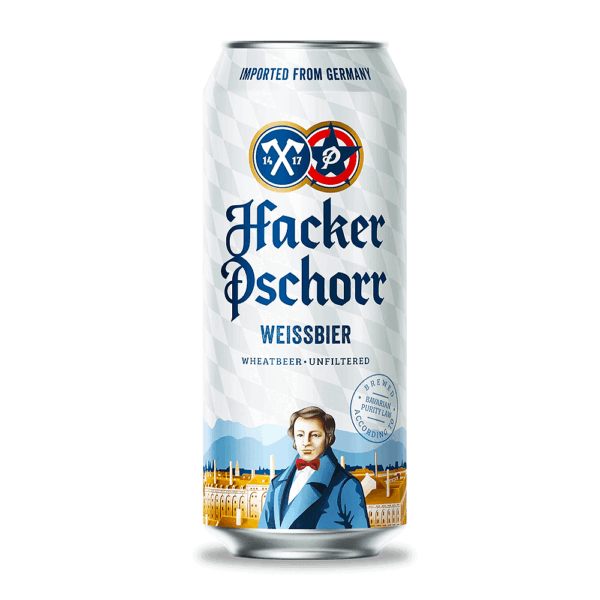 Cerveja Hacker Pschorr Weissbier Lata 500ml Alemã - Imagem 1