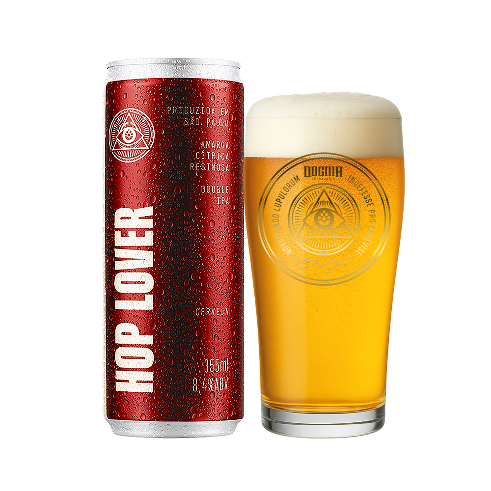 68a723de5823db3a7ef7609d9db0fc8e.png Kit 1 Cerveja Hop Lover DIPA 355ml + Copo Dogma 320ml - Imagem 1