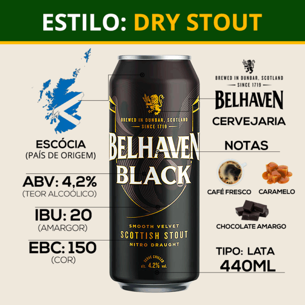 Cerveja Belhaven Black Scottish Stout 440ml - Imagem 3