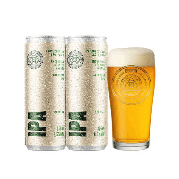 Kit American IPA Dogma 2un 355ml + Copo Willy 320ml - Imagem 1