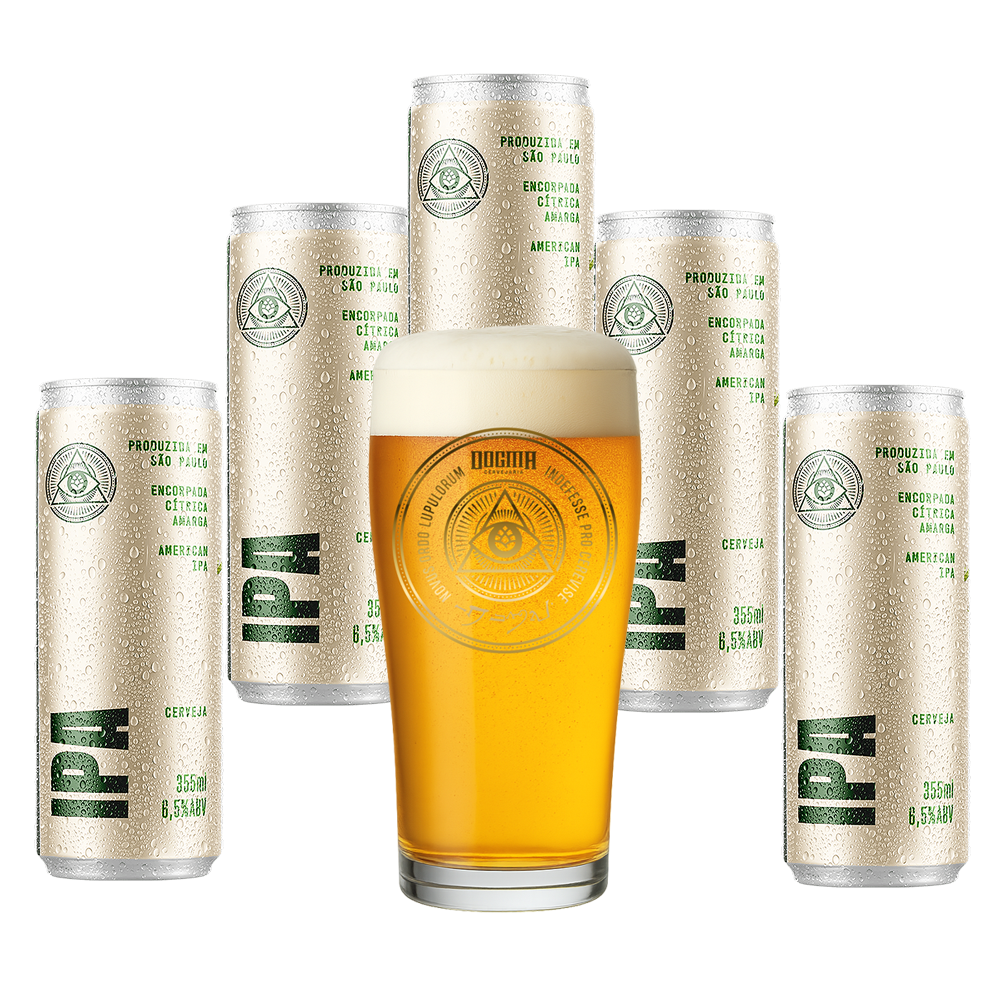 9699ab34755e8bed5d32f3587d8eb787.png Kit American IPA Dogma 5un 355ml + Copo Willy 320ml - Imagem 1