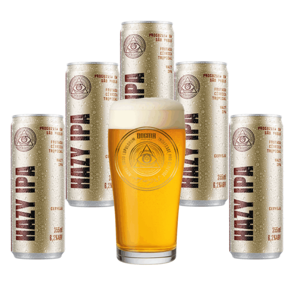 Kit 5 Hazy IPA Dogma 355ml + Copo Willy 320ml - Imagem 1