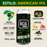 Cerveja 806 Beer American IPA 473ml Lata - Imagem 3