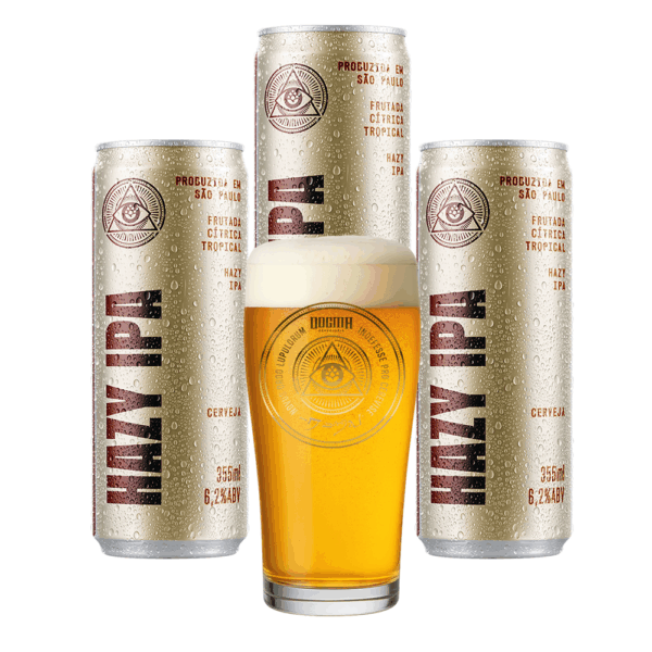 Kit 3 Hazy IPA Dogma 355ml + Copo Willy 320ml - Imagem 1