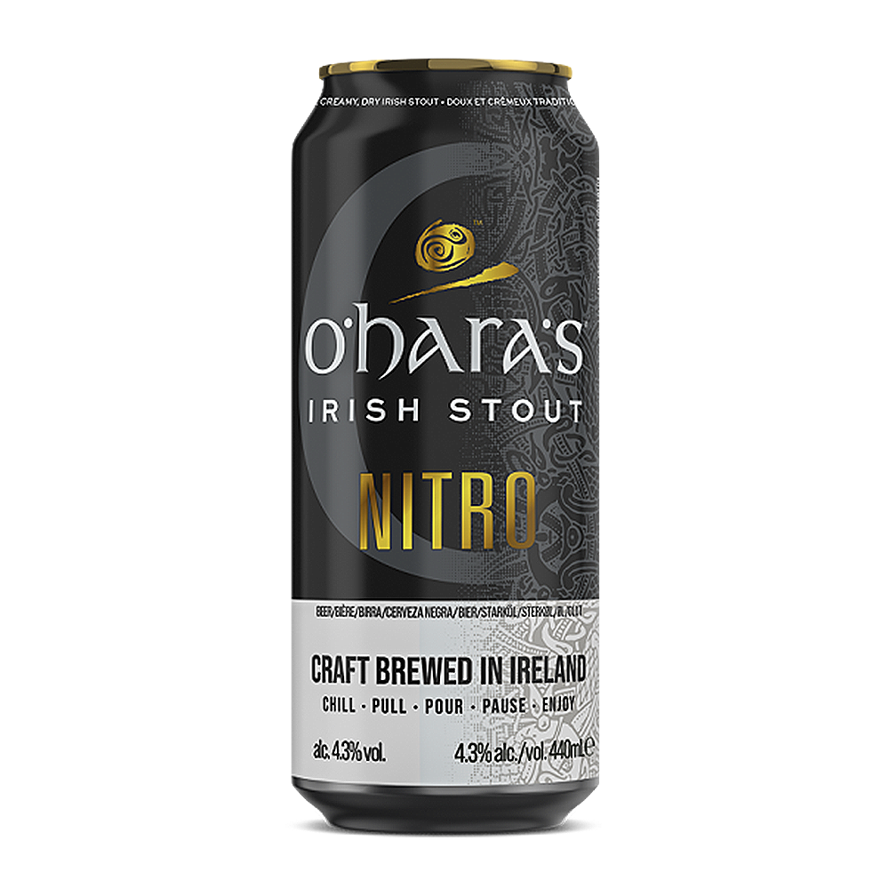 46d9de22939a8aa0e5b113a3181fb073.png Cerveja Irlandesa Oharas Irish Stout Nitro 440ml - Imagem 1