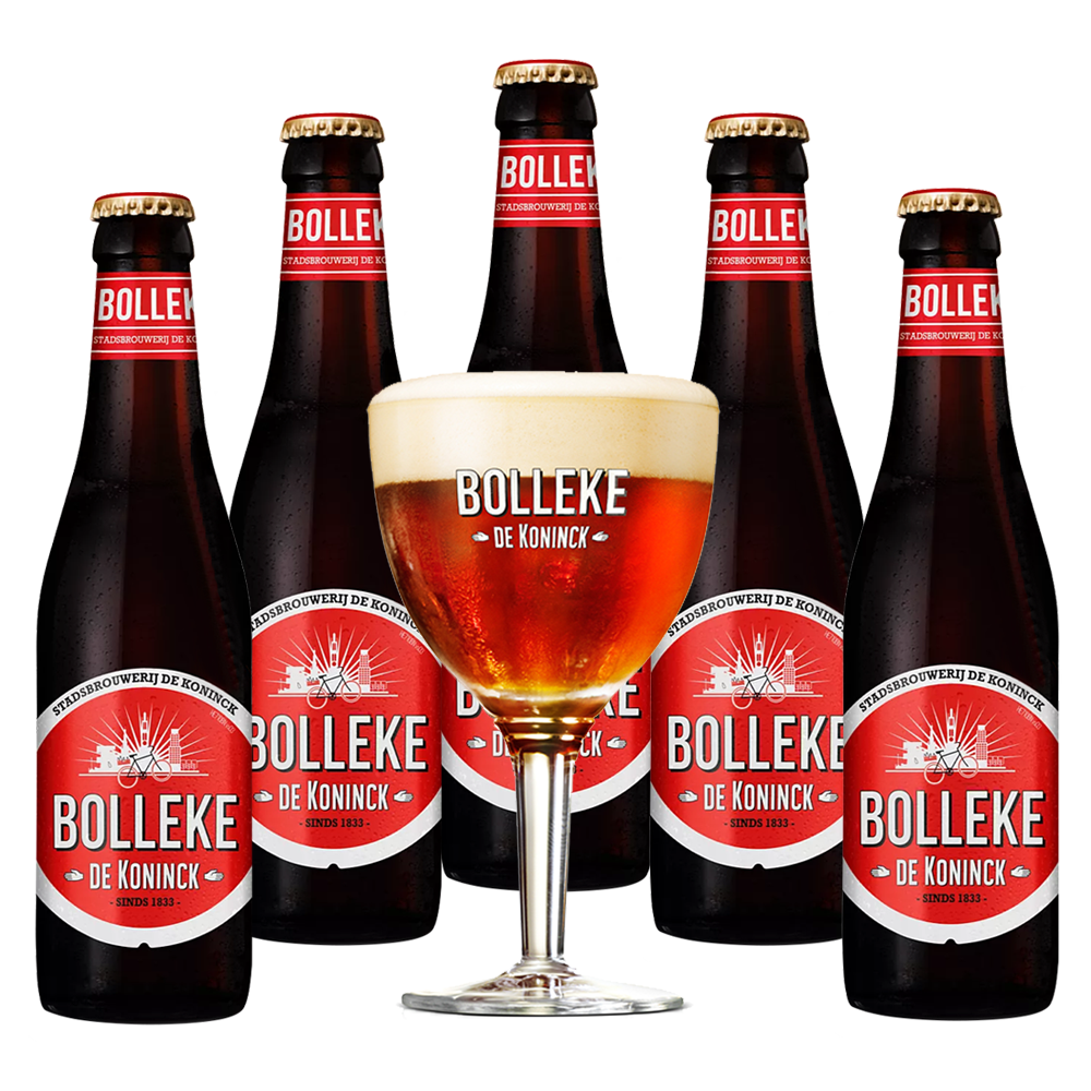 569086a1d871596cf69e184ca8f4e41b.png Kit 5 Bolleke De Koninck 330ml + Taça Belgian Ale - Imagem 1
