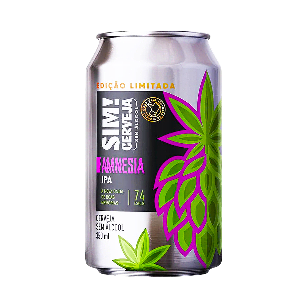 8b1b6770b5c34278f56b3cb9c86c83ce-1.png Cerveja Sem Álcool SIM! Amnesia IPA 350ml - Imagem 1