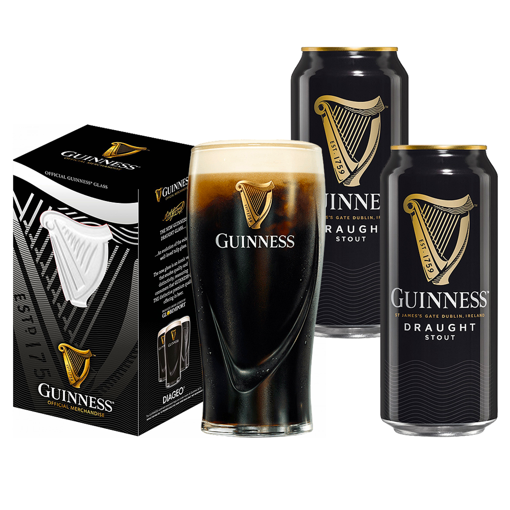 ab88c6ccb8dd6032ff935f2b4ee21067.png Kit Guinness Copo Pint 500ml + 2 Cervejas Stout - Imagem 1